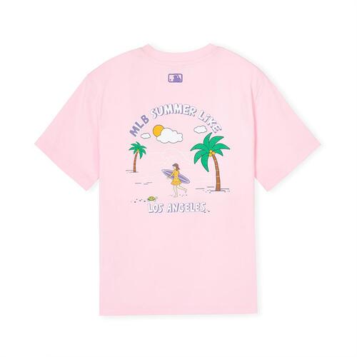 MLB Summer Liket Los Angeles Dodgers Kids' T Shirts Pink | 4029356-BK