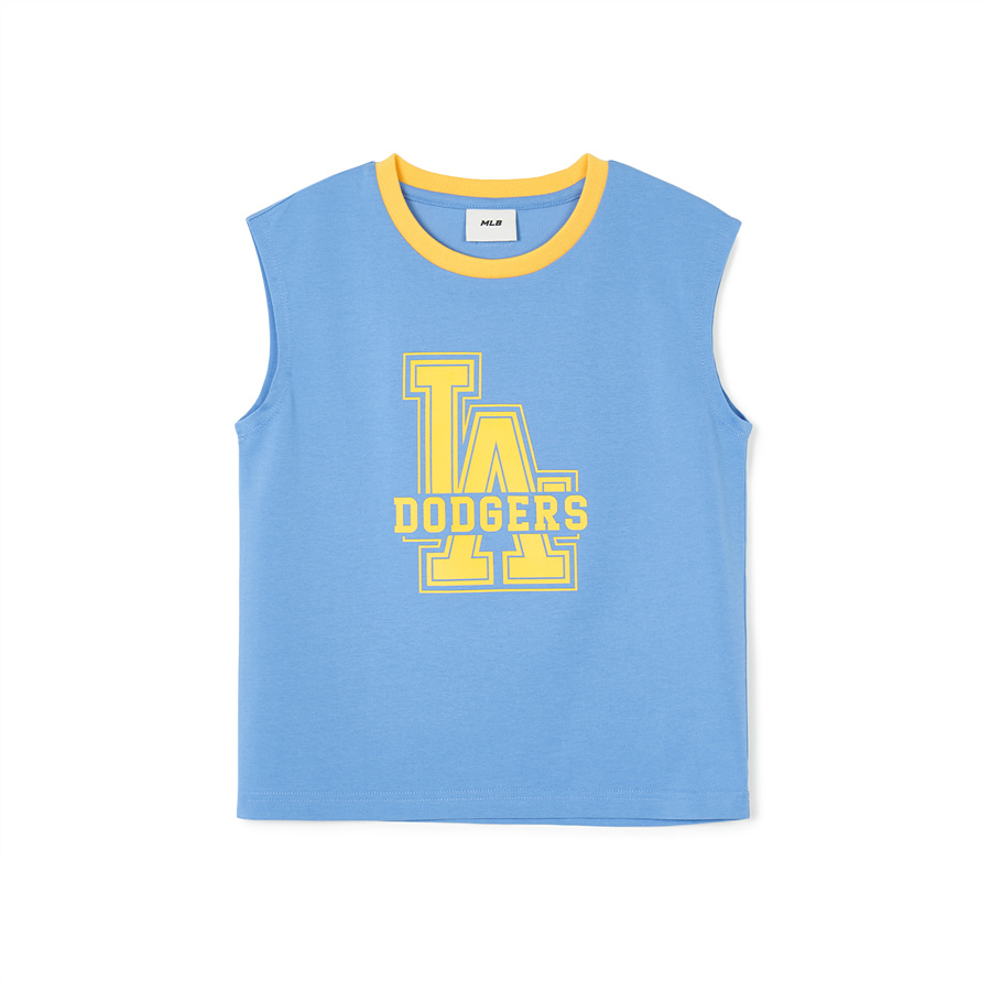 MLB Varsity Big Logo Sleevelesst Los Angeles Dodgers Kids\' T Shirts Blue | 9120834-TV