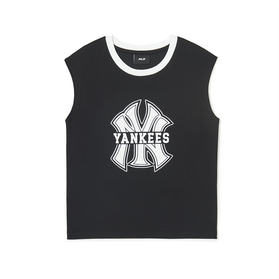 MLB Varsity Big Logo Sleevelesst New York Yankees Kids\' T Shirts Black | 7825604-OE