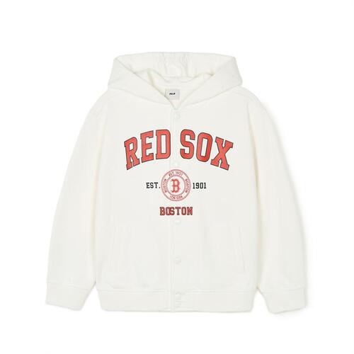 MLB Varsity Button Boston Red Sox Kids\' Hoodie White | 9184526-XT