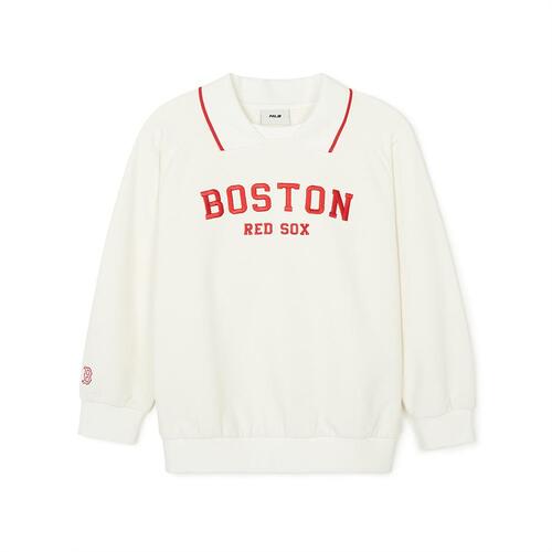 MLB Varsity Collar Boston Red Sox Kids\' Sweatshirts White | 7804563-DO