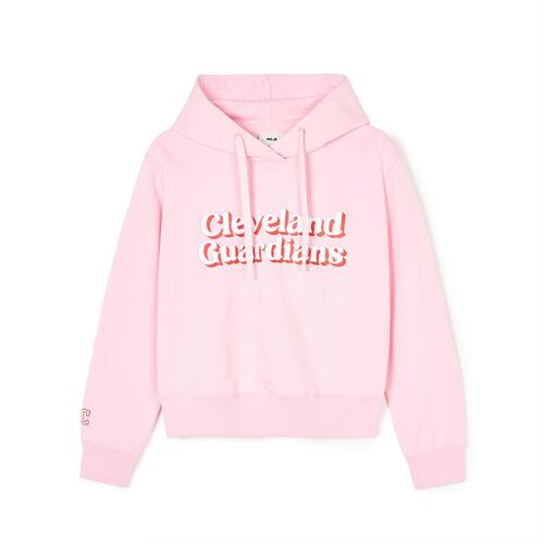 MLB Varsity Crop Cleveland Guardians Hoodie Pink | 4178960-SA