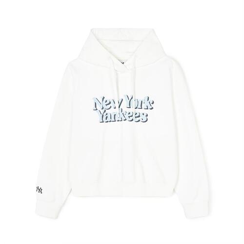 MLB Varsity Crop New York Yankees Hoodie White | 4206597-BC