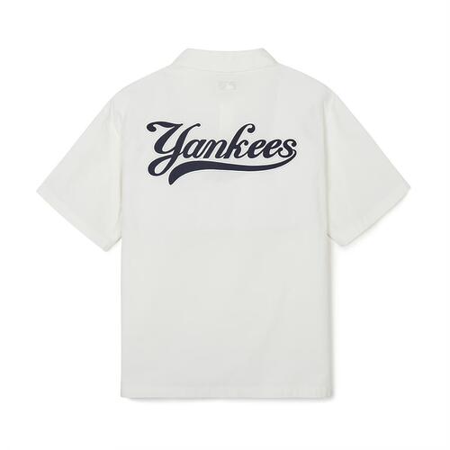 MLB Varsity Cursive Back Graphic New York Yankees T Shirts White | 9470586-BF