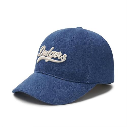 MLB Varsity Cursive Denim Unstructured Ball Los Angeles Dodgers Hats Navy | 7561894-HT