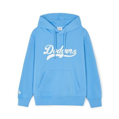 MLB Varsity Cursive Over Fit Los Angeles Dodgers Hoodie Blue | 8674352-SD