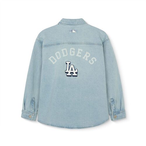 MLB Varsity Denim Los Angeles Dodgers Kids' Shirts Blue | 0856724-WV