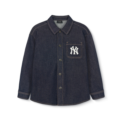 MLB Varsity Denim New York Yankees Kids\' Shirts Black | 6531487-KB