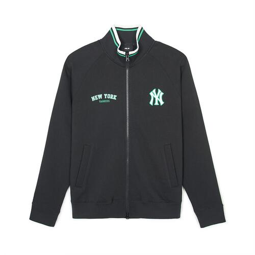 MLB Varsity Graphic Stand Neck Zip Up New York Yankees Jackets Black | 8195063-JT