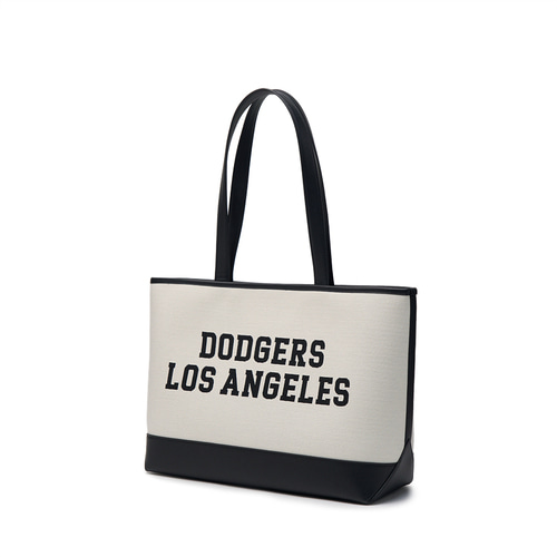 MLB Varsity Jacquard Canvas Large Shopper Bag Los Angeles Dodgers Tote Bags Black | 2187435-SE