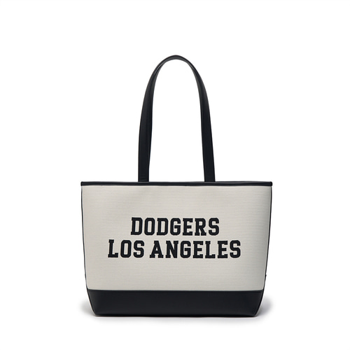 MLB Varsity Jacquard Canvas Large Shopper Bag Los Angeles Dodgers Tote Bags Black | 2187435-SE