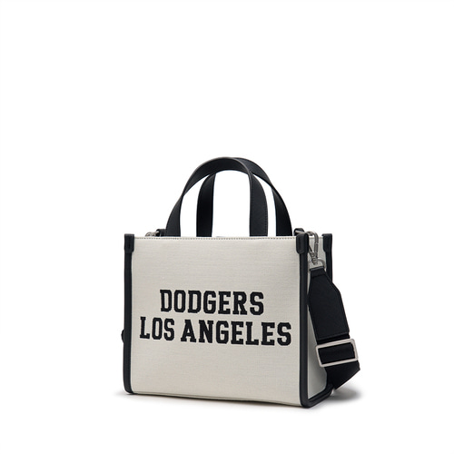 MLB Varsity Jacquard Canvas Small Los Angeles Dodgers Tote Bags Black | 6501283-RA