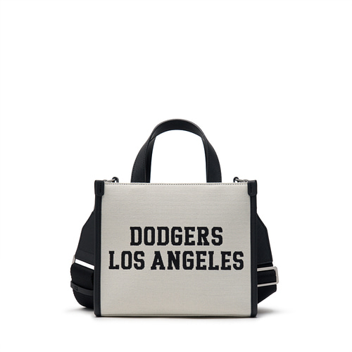 MLB Varsity Jacquard Canvas Small Los Angeles Dodgers Tote Bags Black | 6501283-RA