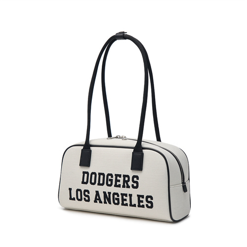 MLB Varsity Jacquard Canvas Square Los Angeles Dodgers Shoulder Bags Black | 5670248-HI