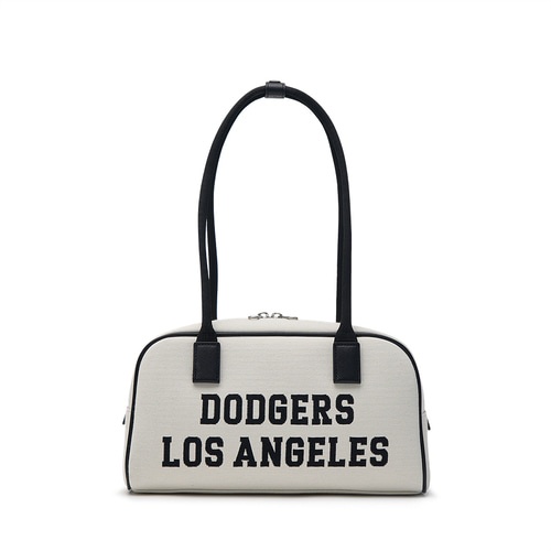 MLB Varsity Jacquard Canvas Square Los Angeles Dodgers Shoulder Bags Black | 5670248-HI