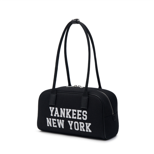 MLB Varsity Jacquard Canvas Square New York Yankees Shoulder Bags Black | 7362809-TP