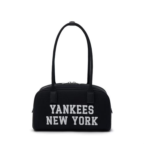 MLB Varsity Jacquard Canvas Square New York Yankees Shoulder Bags Black | 7362809-TP