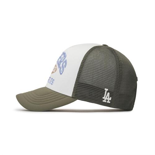 MLB Varsity Lettering Mesh Los Angeles Dodgers Hats Olive | 0596712-VO