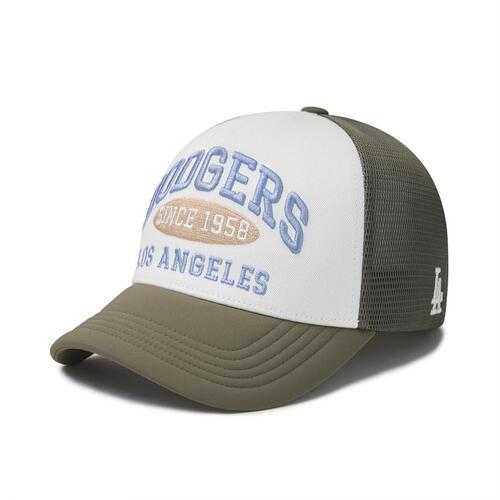 MLB Varsity Lettering Mesh Los Angeles Dodgers Hats Olive | 0596712-VO