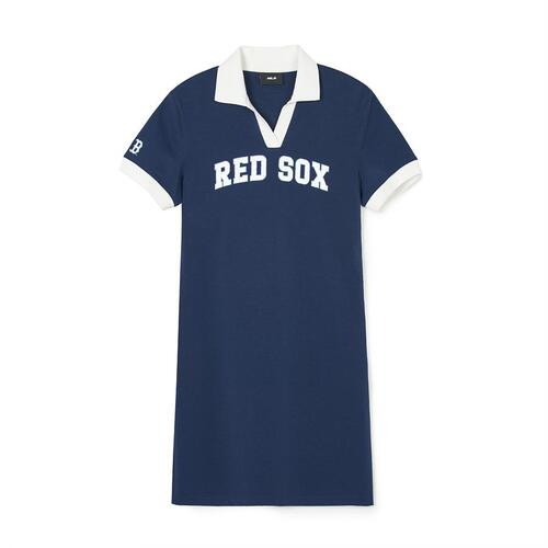 MLB Varsity Lettering Pique Ops Boston Redsox Dress Navy | 5391248-SP