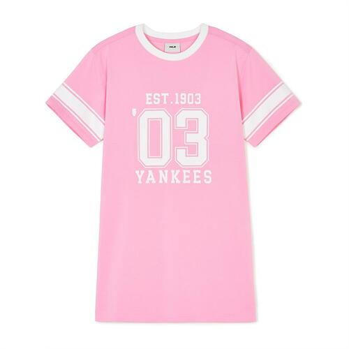 MLB Varsity Number Graphic New York Yankees Kids\' Dress Pink | 5029731-GZ