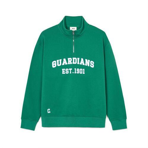 MLB Varsity Over Fit Half Zip Cleveland Guardians Sweatshirts Green | 9420165-UK