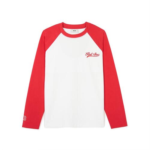 MLB Varsity Raglan Loose Fit Boston Redsox Tops Red / White | 9458230-DZ