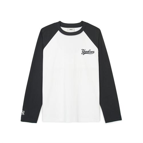 MLB Varsity Raglan Loose Fit New York Yankees Tops White / Black | 5973610-OB