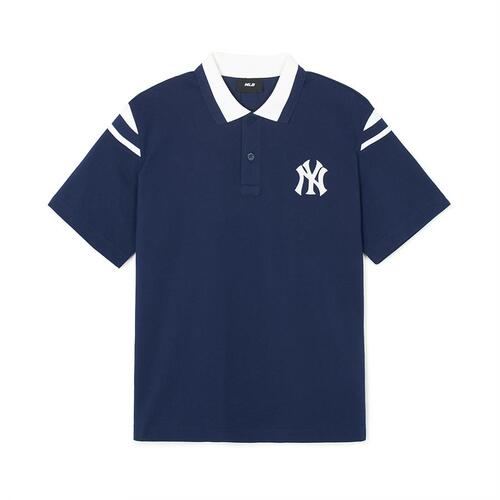 MLB Varsity Shoulder Point Over Fit Polots New York Yankees T Shirts Navy | 9148205-GW