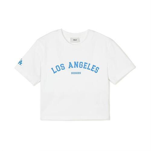 MLB Varsity Slim Cropts Los Angeles Dodgers T Shirts White | 2817049-QG