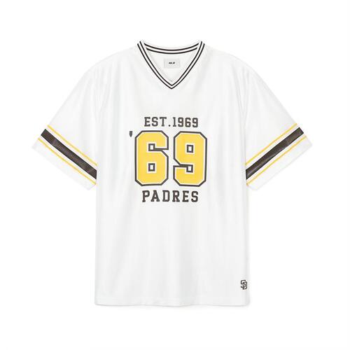 MLB Varsity Soccer V Neck Over Fitts San Diego Padres T Shirts White | 4893657-HB