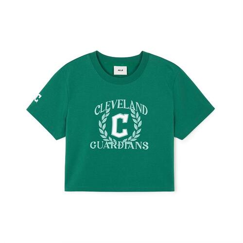 MLB Varsity Sports Semi Cropts Cleveland Guardians T Shirts Green | 8246731-ZY