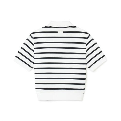 MLB Varsity Stripe Crop Polots New York Yankees T Shirts Black | 3745102-BQ