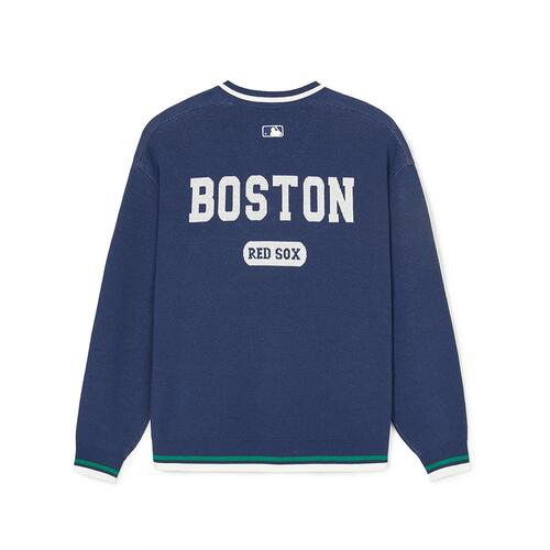 MLB Varsity V Neck Pullover Boston Redsox Sweaters Navy | 1806973-JH