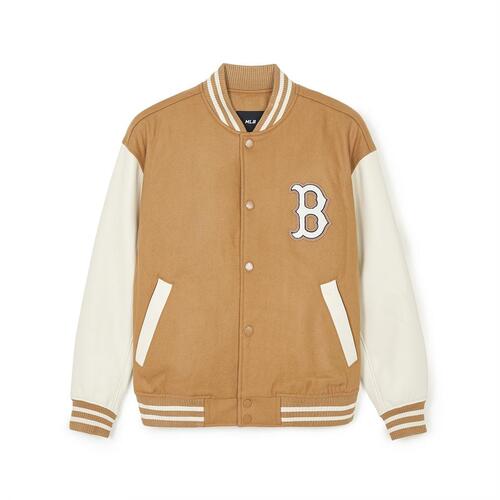 MLB Wool Basic Varsity Boston Redsox Jackets Khaki | 0541368-RY